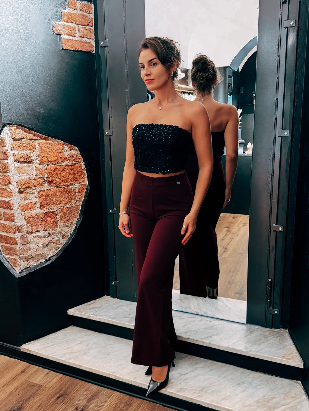Pantaloni Coordinati Bordeaux