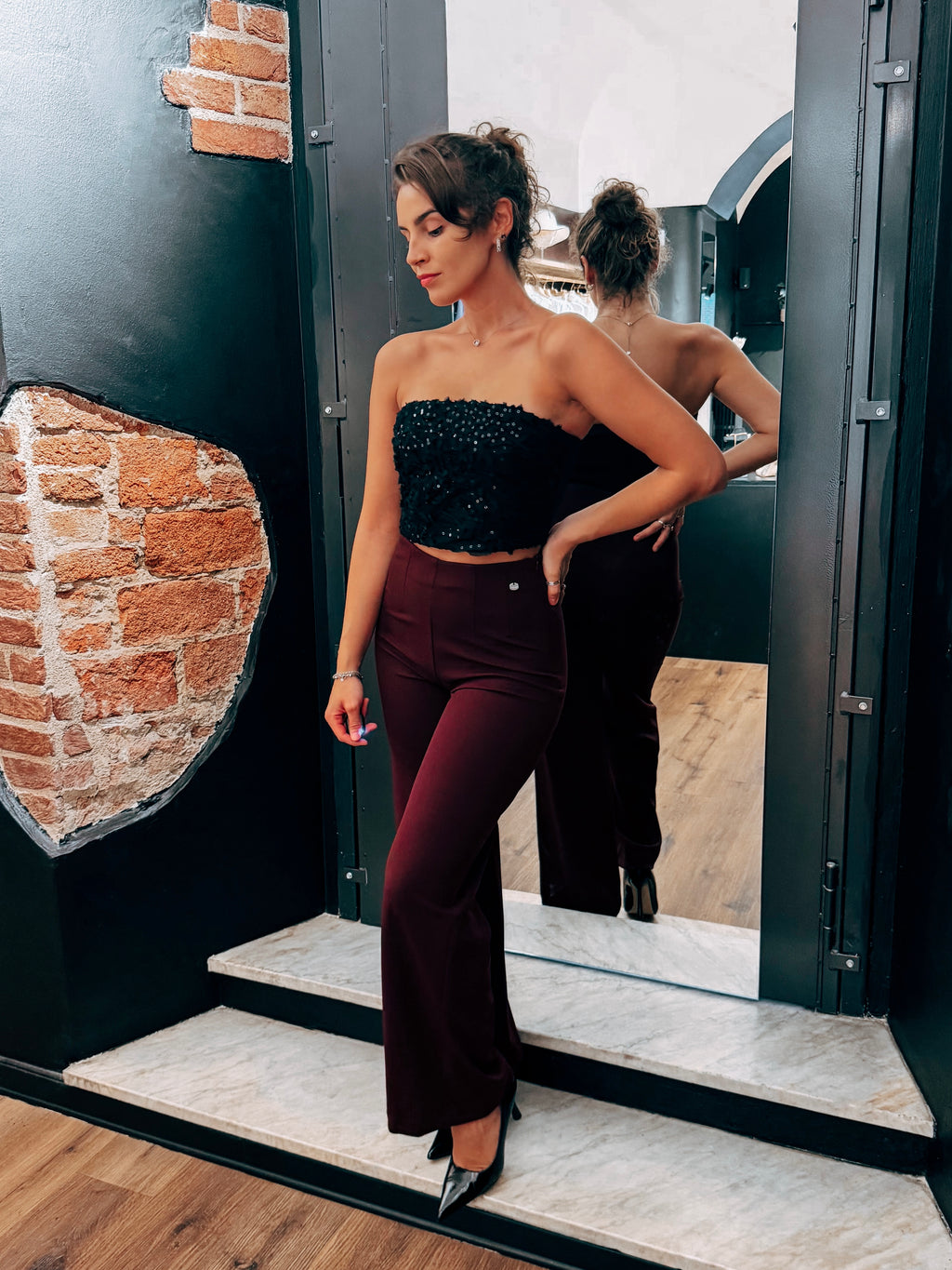 Pantaloni Coordinati Bordeaux