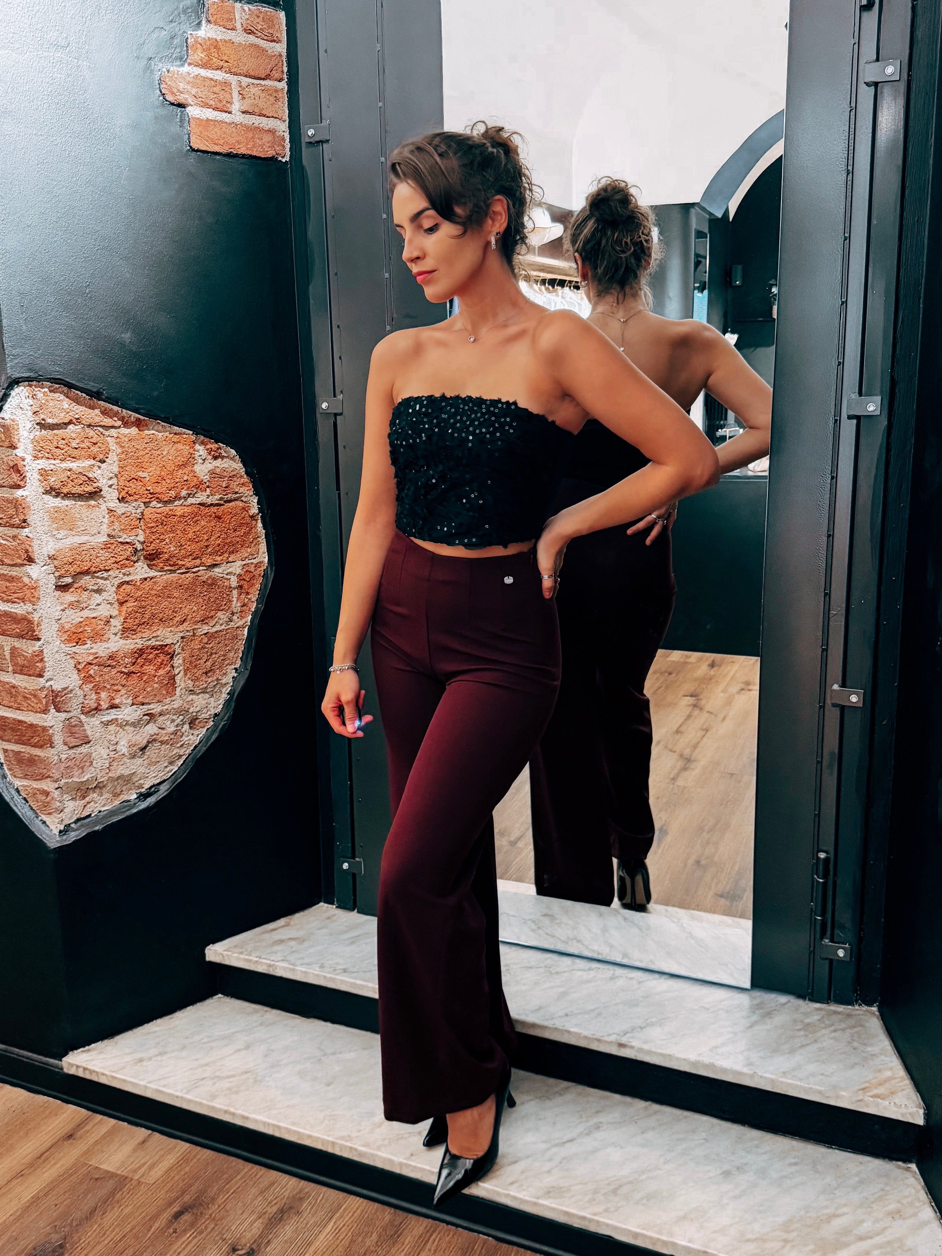 Pantaloni Coordinati Bordeaux